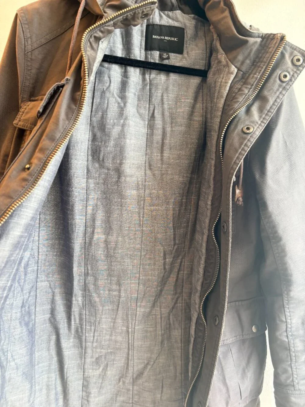 Banana Republic Men’s Medium Hooded Utility Field Jacket Gray